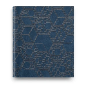 Spanish Wallpaper Dark Blue Color Geometric Design, Size 10m x 0.53m