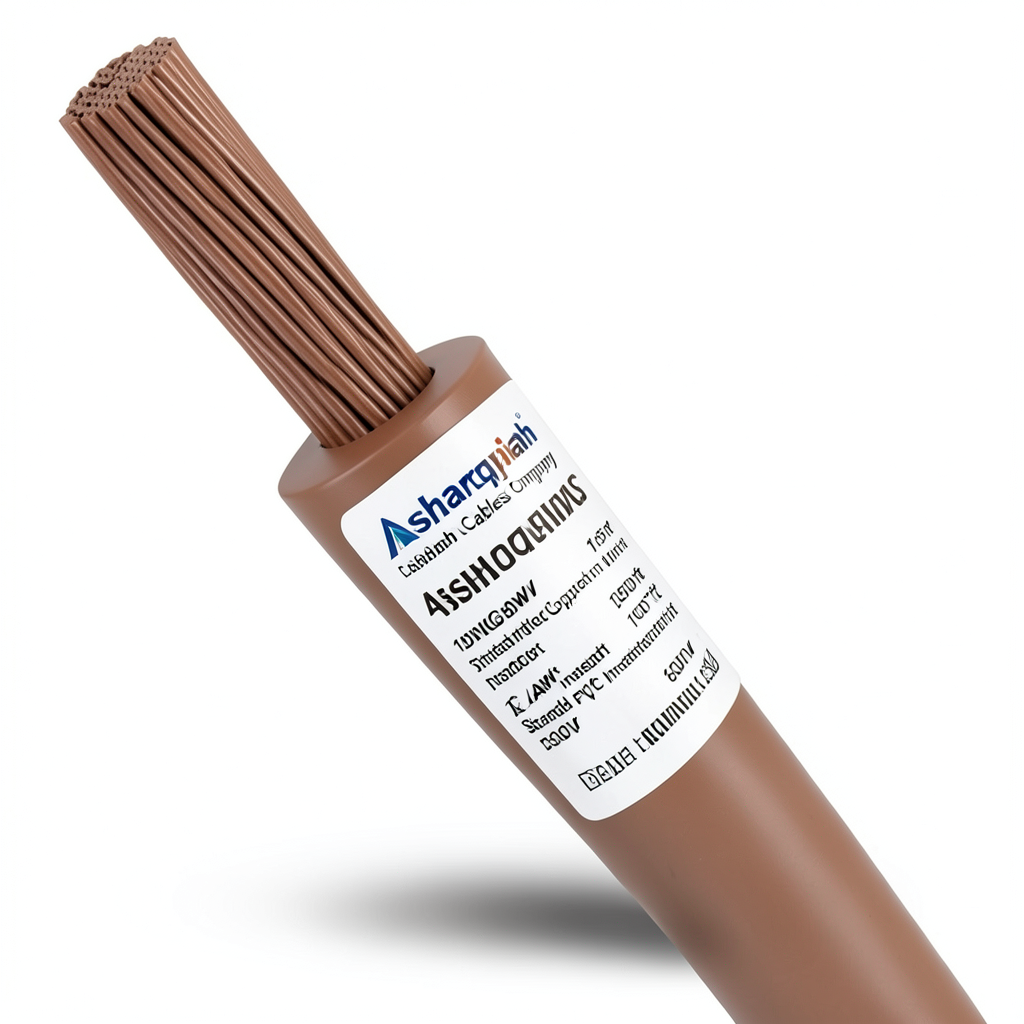 18 AWG Stranded Tinned Copper Wire, PVC Insulation 105°C, Brown, 600V, 2500ft | Asharqiyah Cables Company for Industry