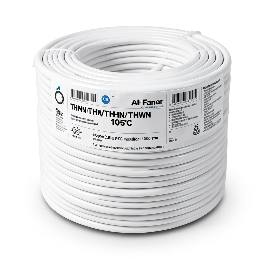 THHN/THWN Copper Cable PVC Insulation 105°C Diameter 3.8 mm 600 Volt 2500 Feet White | Al Fanar