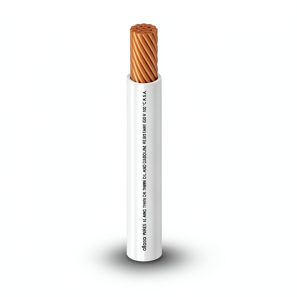THHN/THWN Copper Cable PVC Insulation 4.4 mm Diameter 600 Volt 2500 Feet White | Al Fanar