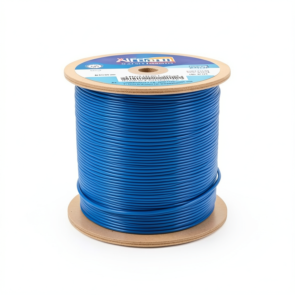 كابل نحاسي THHN/THWN معزول بمركب PVC 105°C قطر 3.8 مم 600 فولت طول 2500 قدم أزرق | شركة الفنار