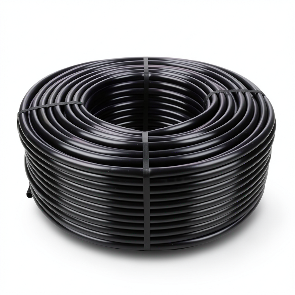 لفة أنابيب HDPE ضغط 10 بار PE 80 مقاس 75 mm SDR 33 لون أسود
