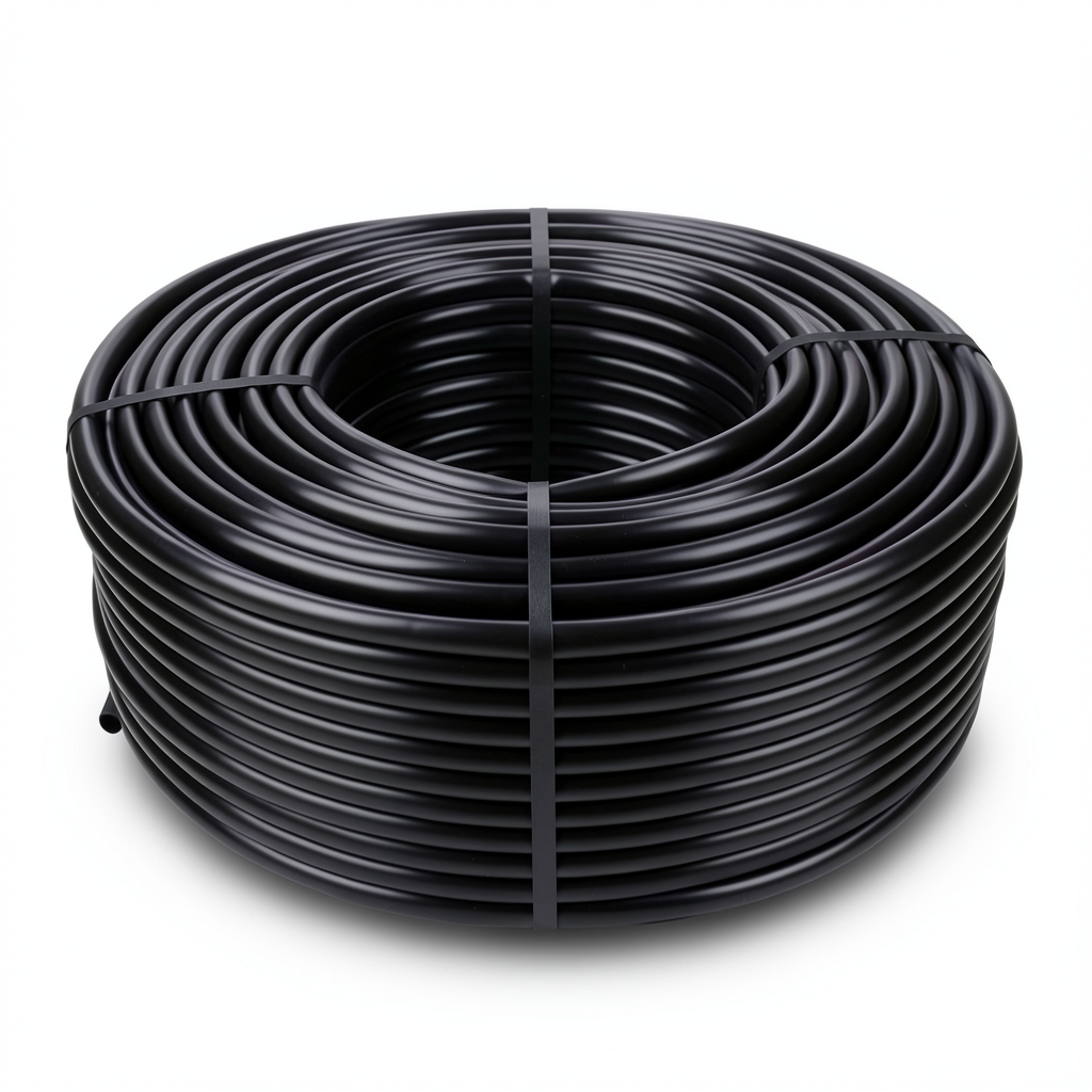 HDPE Plastic Coil Pipe Pressure 10 Bar PE 80, Outer Diameter 90 mm, Thickness 6.7 mm, Black