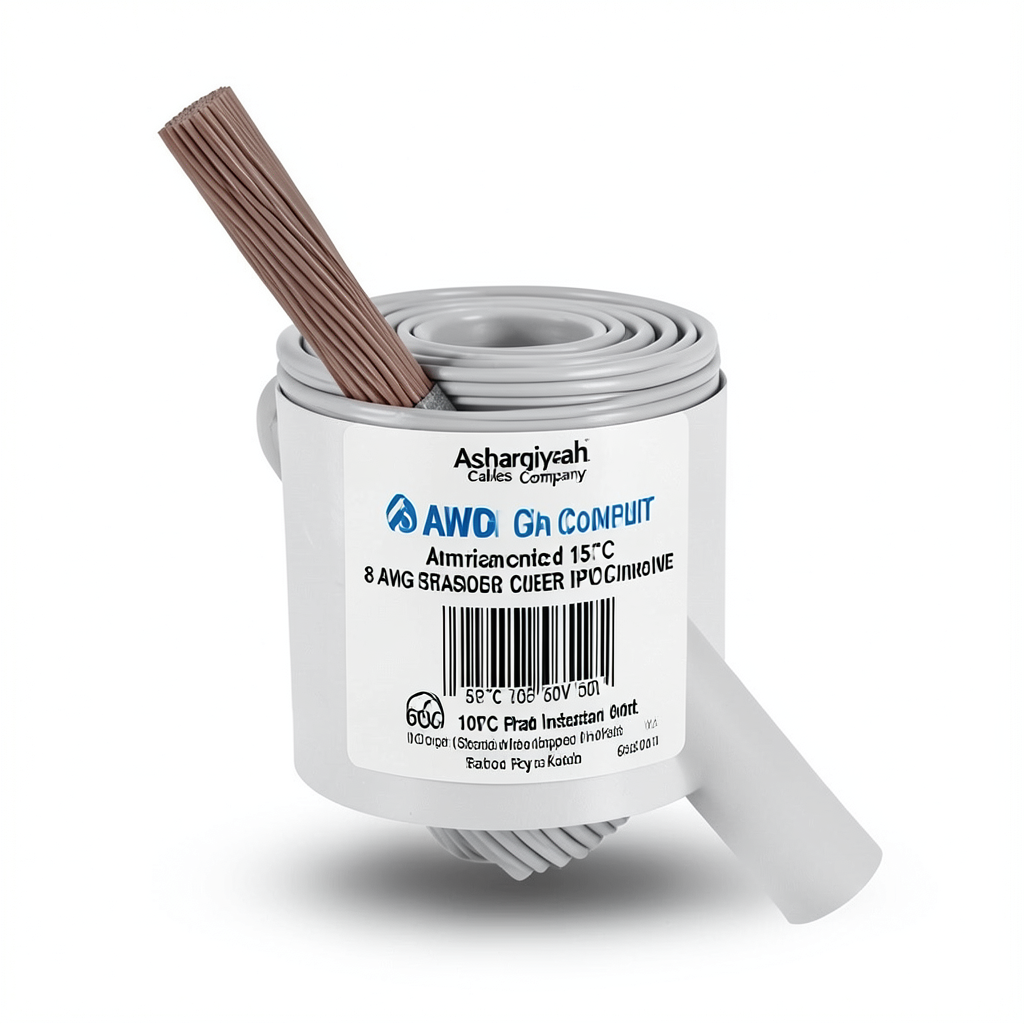 8 AWG Stranded Copper American Wire PVC Insulated 105°C Gray 600V 500ft | Asharqiyah Cables Company for Industry