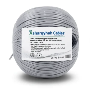 سلك كهرباء امريكي 4 AWG نحاس مجدول PVC عازل 105°C رمادي 600 فولت 500 قدم | شركة كابلات الشرقية للصناعة