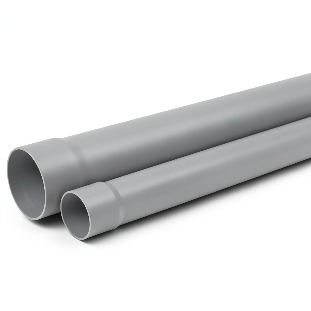 UPVC Plastic Pipe Class 1 PN 2 Bar Size 140 mm Thickness 2.2 mm Gray Color