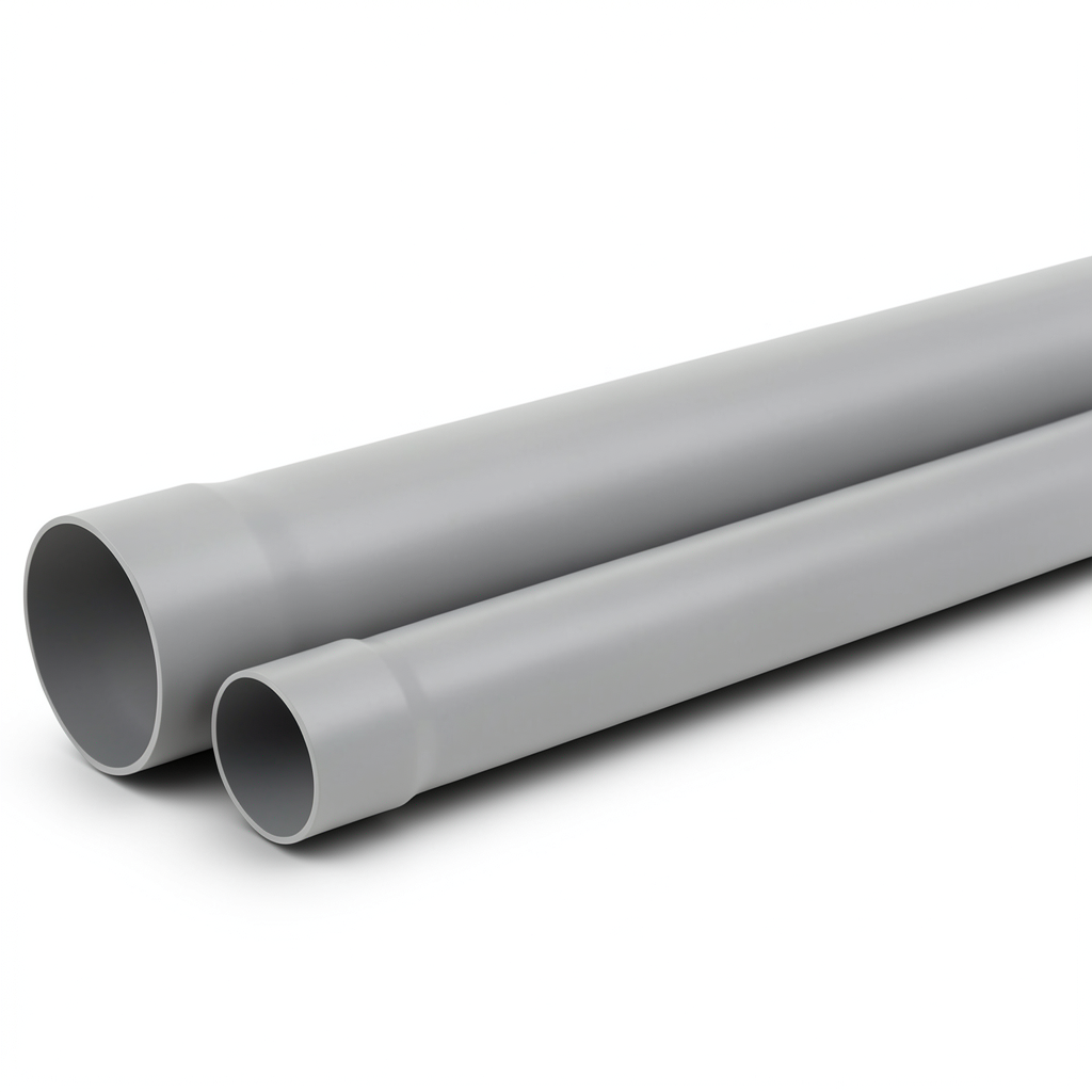 UPVC Plastic Pipe Class 1 PN 2 Bar Size 250 mm Thickness 2.4 mm Gray Color
