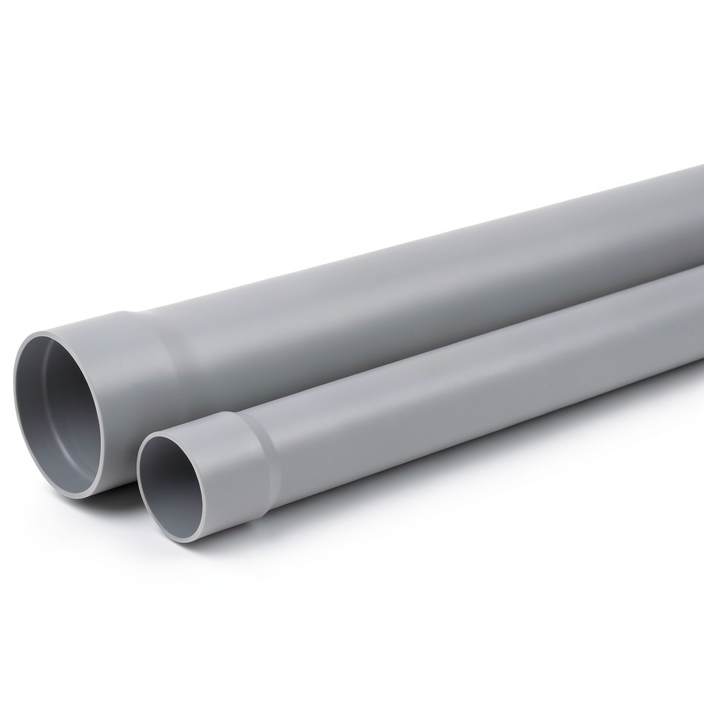 UPVC Plastic Pipe Class 2 PN 4 Bar Size 140 mm Thickness 3.2 mm Gray