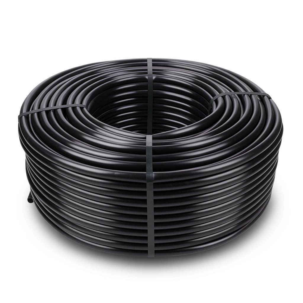 HDPE Plastic Coil Pipe Nominal Pressure 10 Bar PE 80, Outside Diameter 50 mm SDR 33, Black