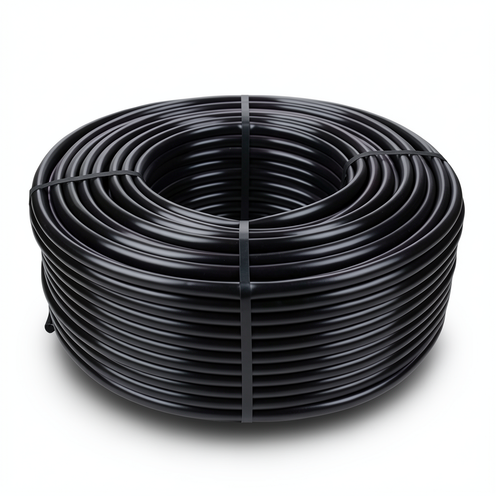 لفة أنابيب بلاستيك HDPE ضغط 10 بار PE 80 قطر خارجي 90 مم سمك 6.7 مم لون أسود
