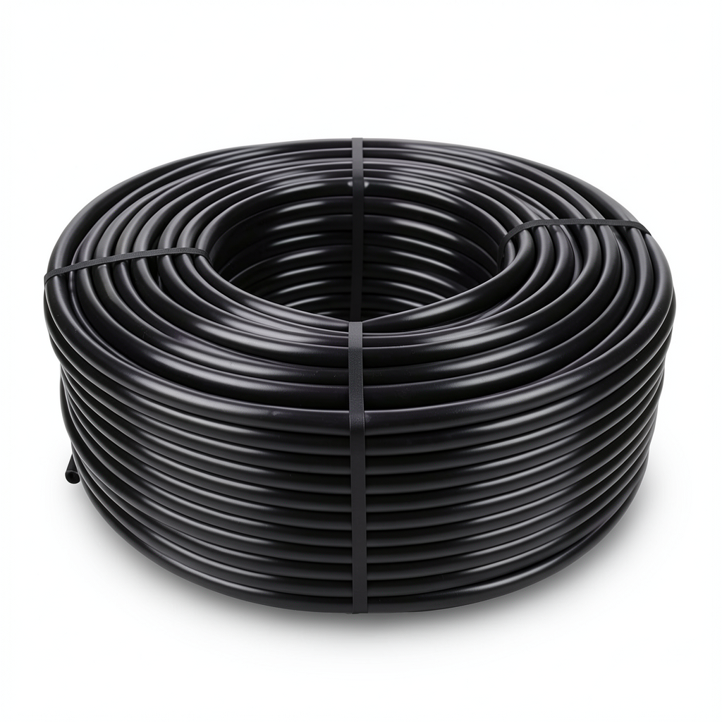 لفة HDPE ضغط 10 بار PE 80، قطر خارجي 125 مم SDR 33، لون اسود
