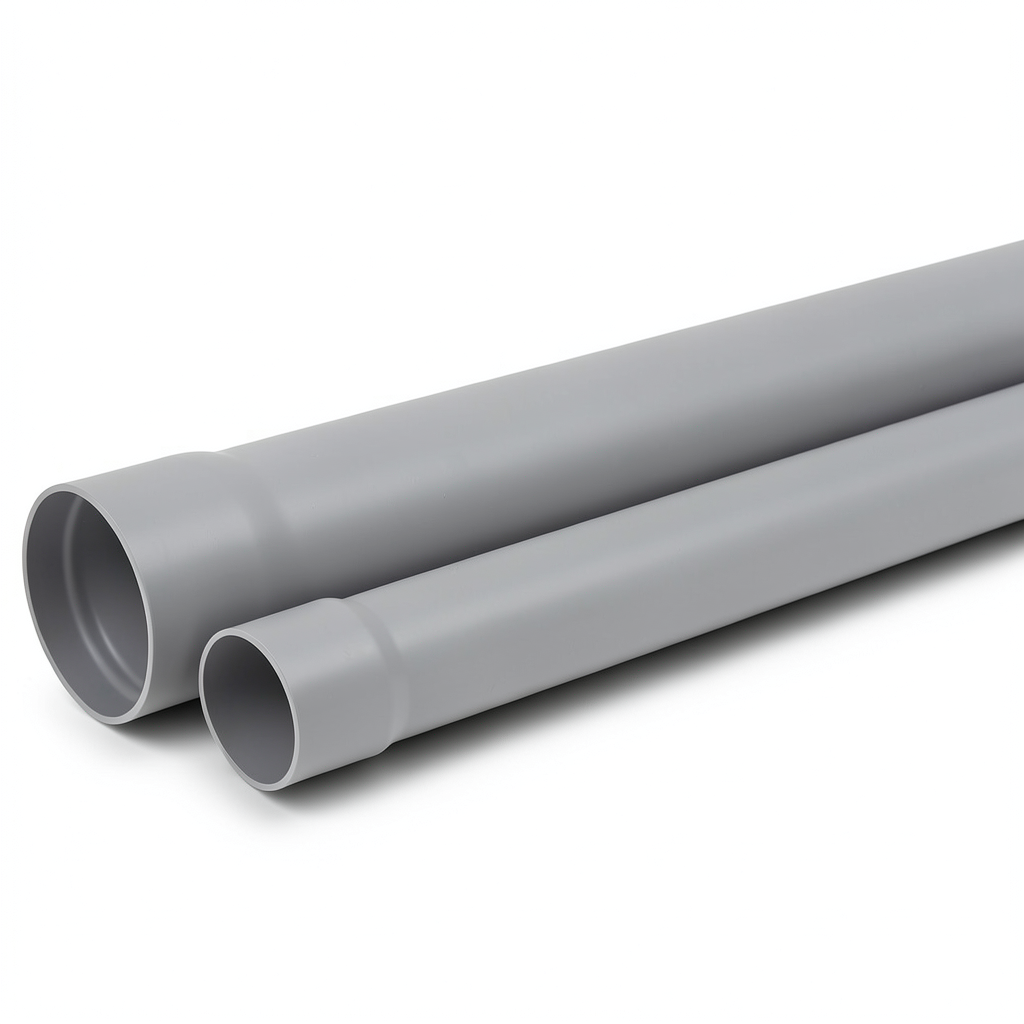 أنابيب بلاستيك UPVC كلاس 1 ضغط 2 بار مقاس 140 mm سماكة 2.2 mm لون رمادي