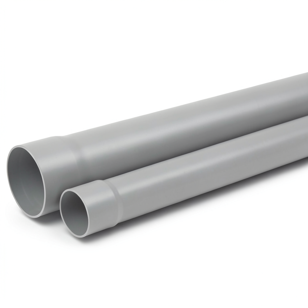 UPVC Plastic Pipe Class 1 PN 2 Bar Size 250 mm Thickness 2.4 mm Gray Color
