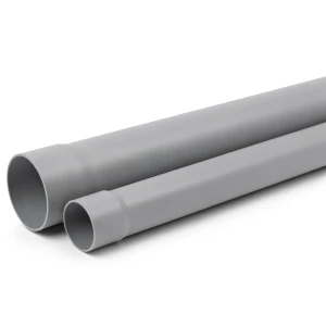 أنابيب بلاستيك UPVC كلاس 2 ضغط 4 بار مقاس 75 mm سماكة 1.9 mm لون رمادي