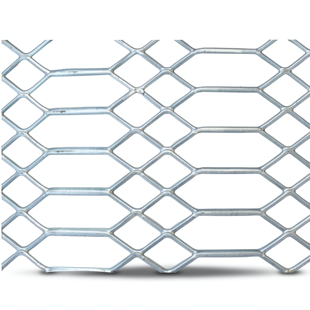 Hot Rolled Expanded Metal Mesh Jawhara Form Thickness 1.4 mm Size 2.44×2 M