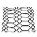 شبك معدني ممدد حديد اسود شكل جوهرة تخانة 1.8 mm عرض 1.22 متر طول 6 متر