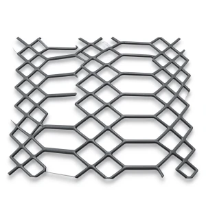 شبك معدني ممدد حديد اسود شكل جوهرة تخانة 1.8 mm عرض 1.22 متر طول 6 متر