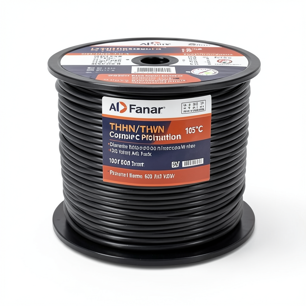THHN/THWN Copper Cable PVC Insulation 105°C Diameter 10.0 mm 600 Volt 500 Feet Black | Al Fanar