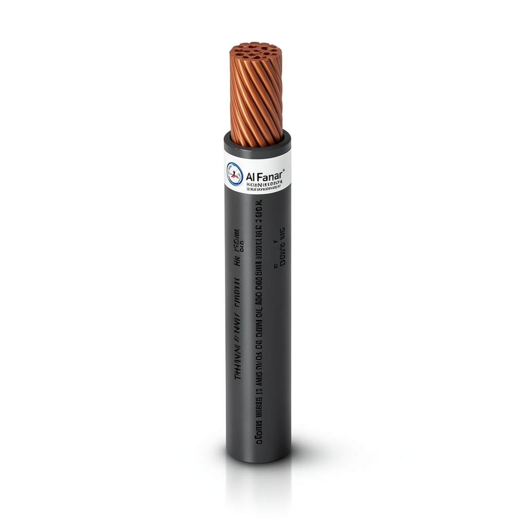 كابل نحاس THHN/THWN معزول PVC 105 درجة مئوية قطر 16.1 مم 600 فولت طول 500 قدم أسود | شركة الفنار