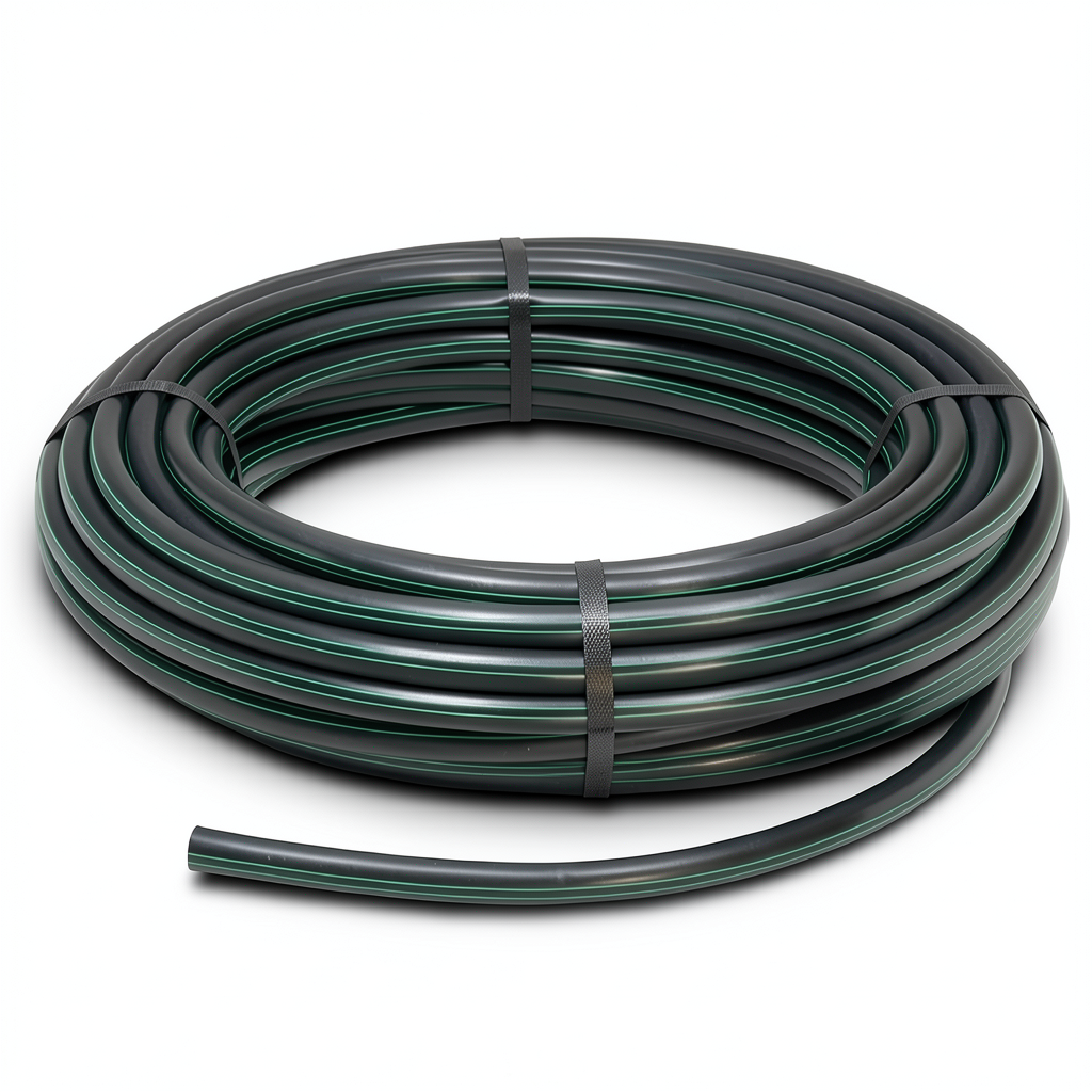 لفة أنابيب بلاستيك HDPE ضغط 15.9 بار PE 63 قطر خارجي 32 مم SDR 7.4 لون أسود