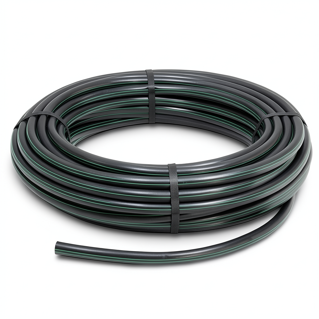 لفة أنابيب HDPE ضغط 15.9 بار PE 63 قطر خارجي 50 مم SDR 7.4 لون أسود