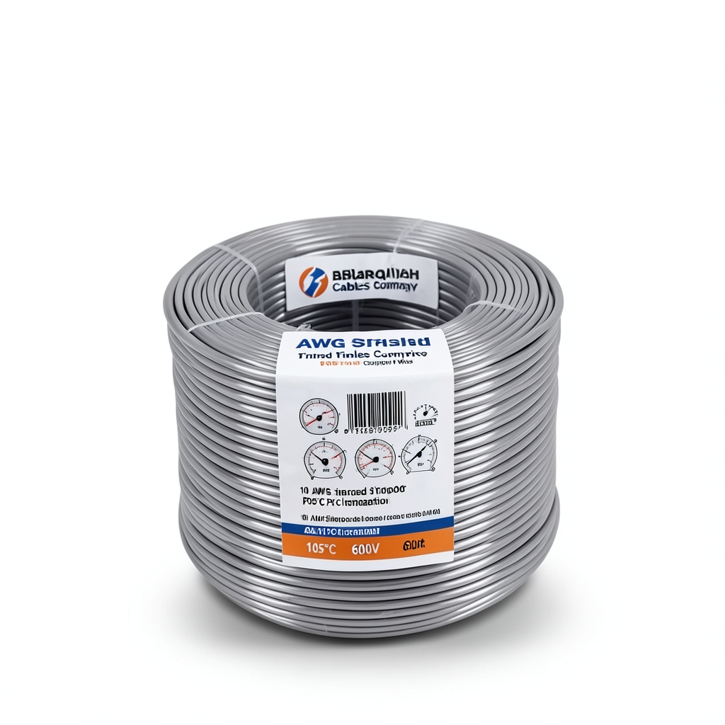 10 AWG Stranded Tinned Copper Wire PVC Insulation 105°C Gray 600V 2500ft | Asharqiyah Cables Company for Industry
