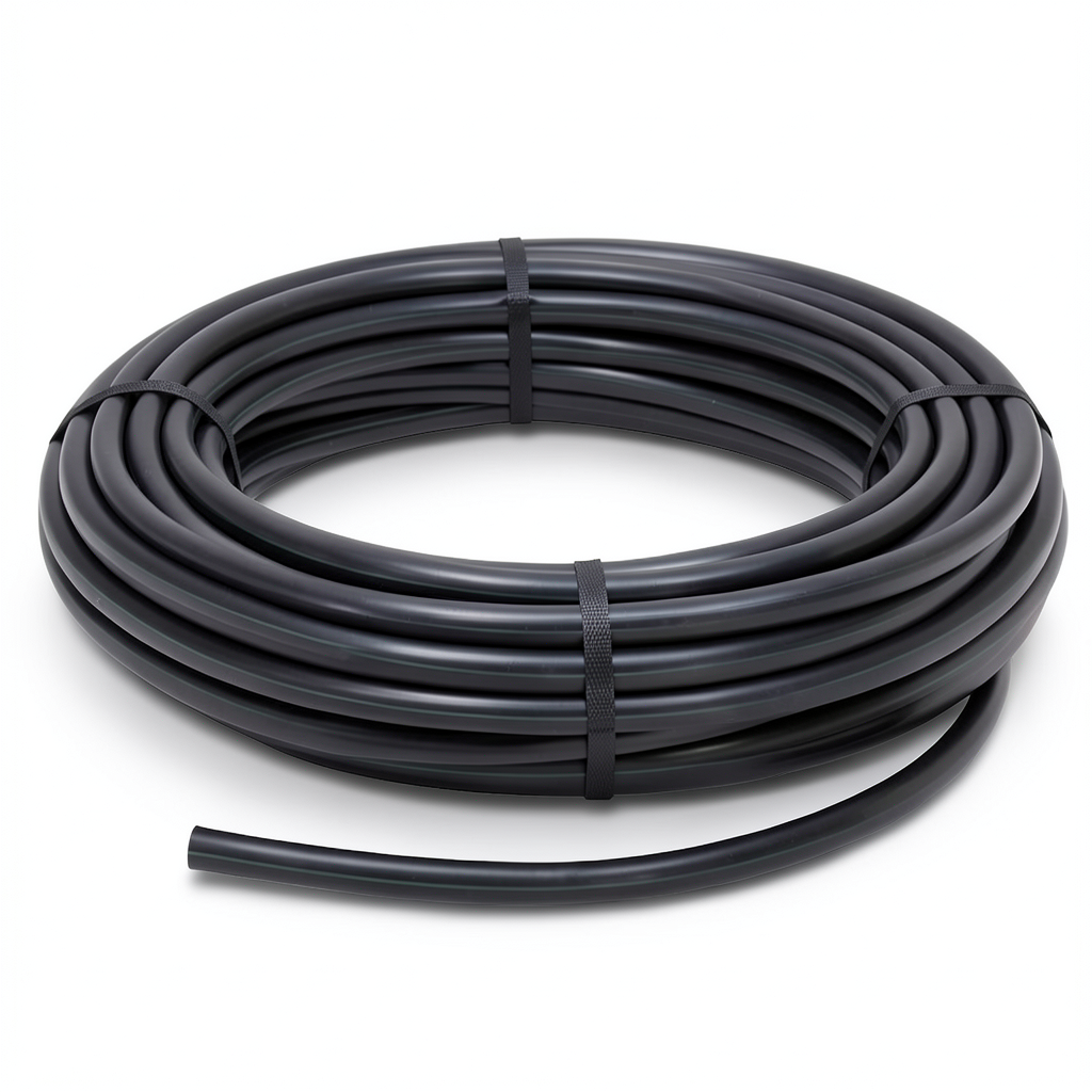 لفة أنابيب HDPE ضغط 15.9 بار PE 63 قطر خارجي 50 مم SDR 7.4 لون أسود