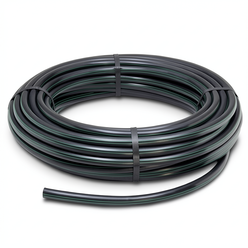 لفة أنابيب بلاستيك HDPE ضغط 15.9 بار PE 63 قطر خارجي 75 مم SDR 7.4 لون أسود