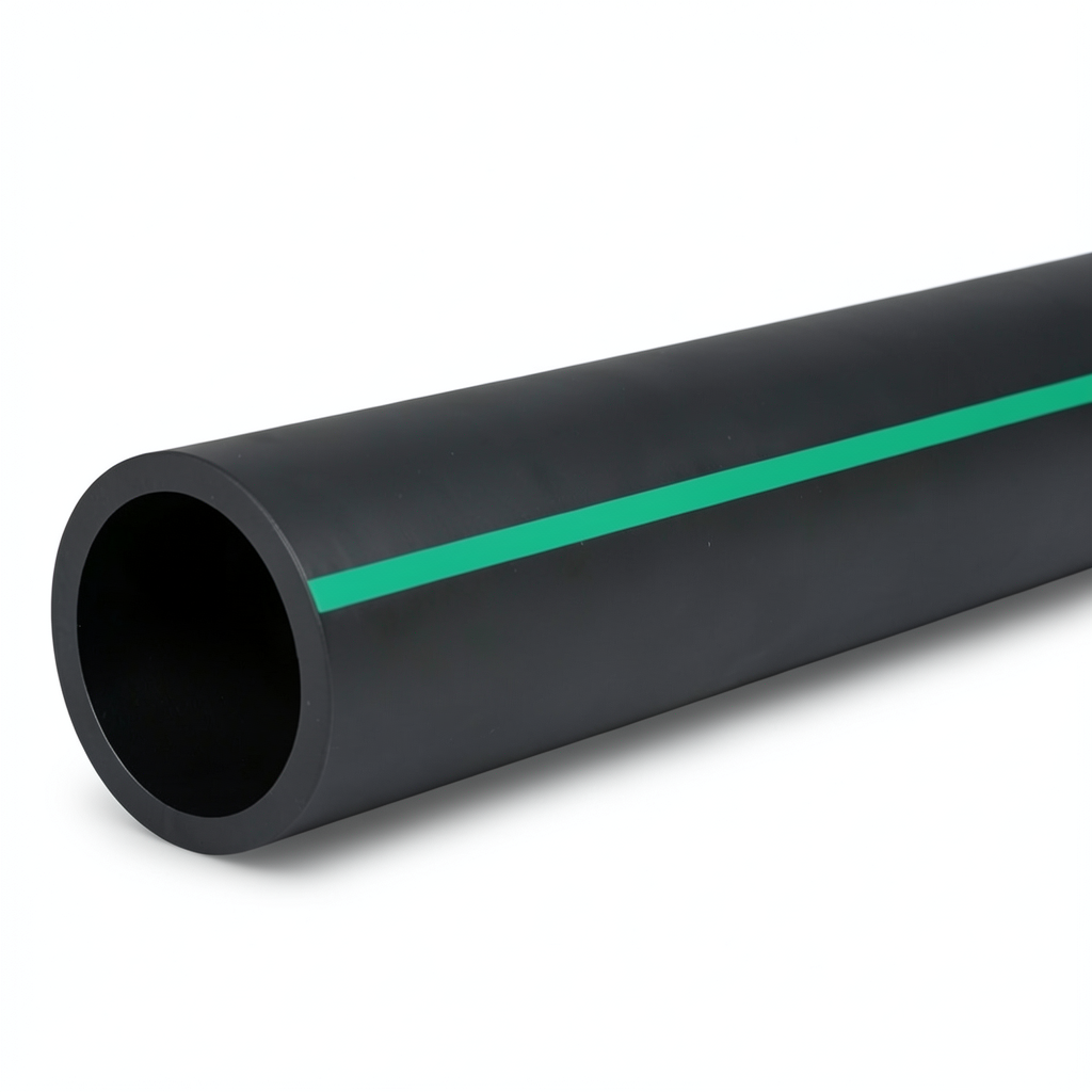 أنابيب HDPE ضغط اسمي 4 بار PE 63 قطر خارجي 200 مم SDR 26 لون أسود