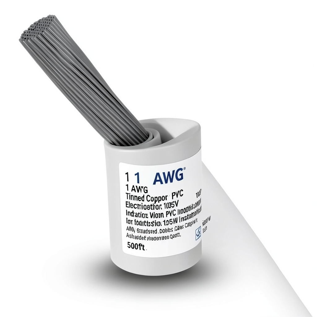 1 AWG Stranded Tinned Copper Electric Wire PVC Insulation 105°C Gray 600V 500ft | Asharqiyah Cables Company for Industry