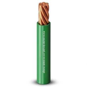 سلك نحاس مجدول معزول PVC مقاوم للحرارة، مقاس 95 مم2، 450/750 فولت، أخضر | شركة الفنار