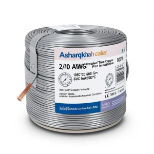 سلك نحاس مجدول 2/0 AWG مطلي بالقصدير عزل PVC 105°C رمادى 600 فولت 500 قدم | شركة كابلات الشرقية للصناعة