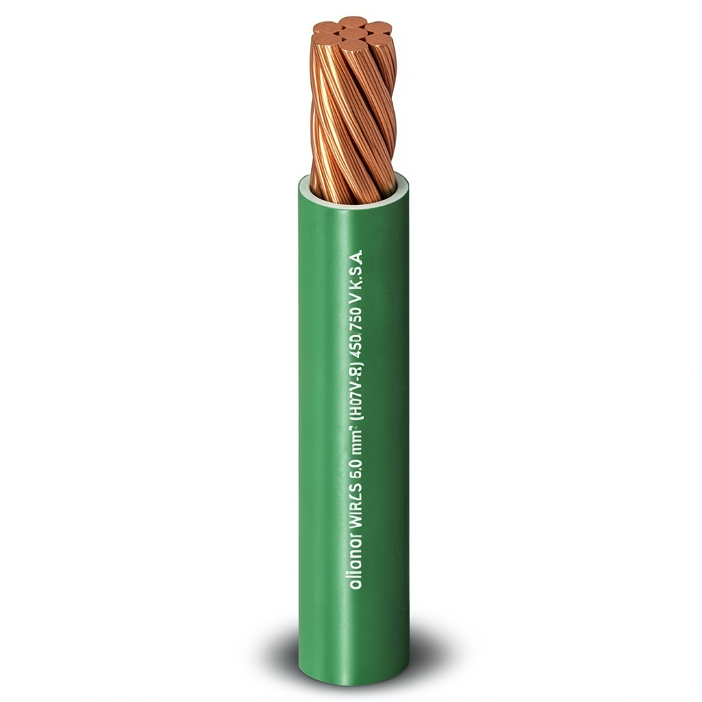 Stranded Copper Wire Heat Resistant PVC Insulation 95mm2, 450/750 Volts, Green | Al Fanar