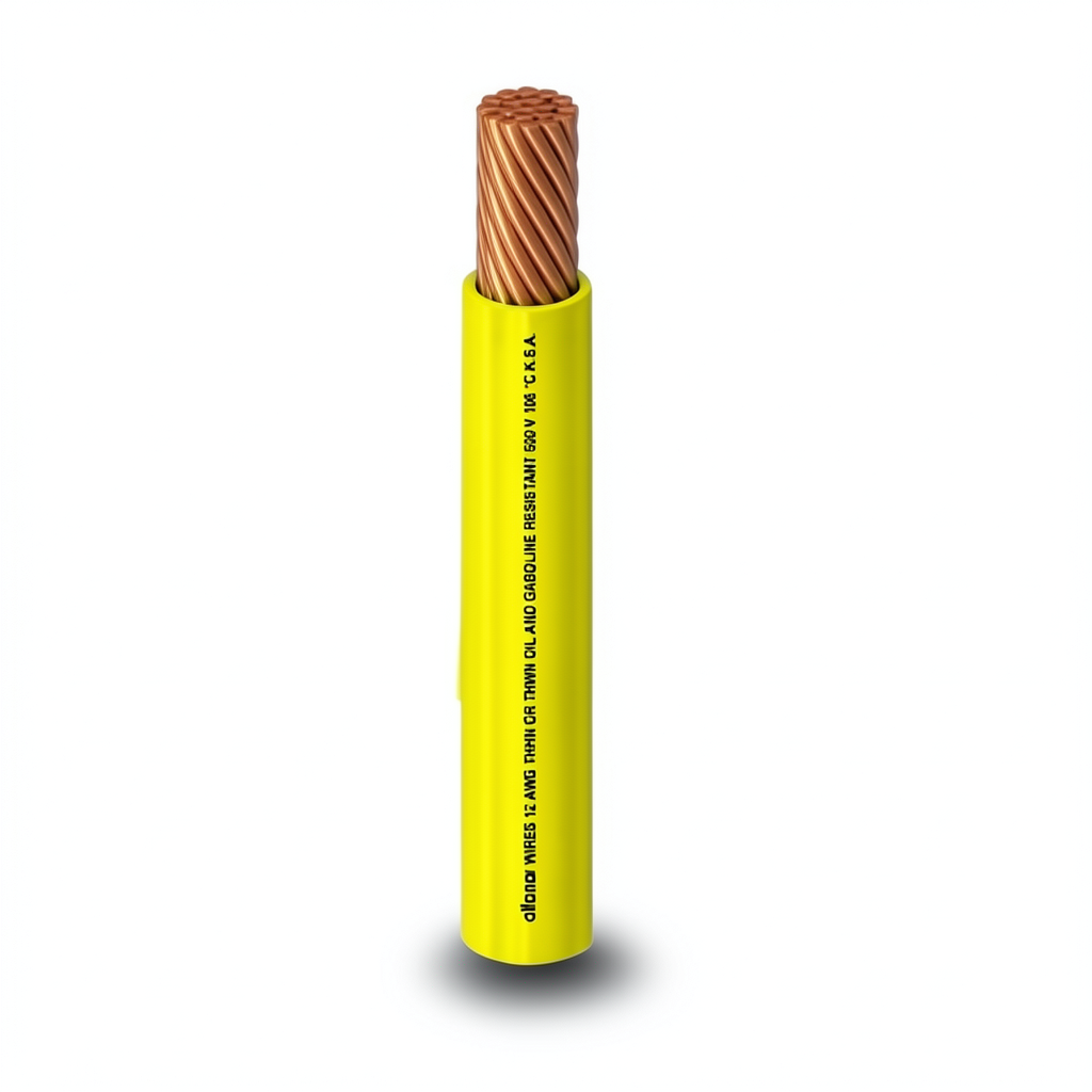 THHN/THWN Copper Cable PVC Insulation 105°C Diameter 13.8 mm 600 Volt 500 Feet Yellow | Al Fanar