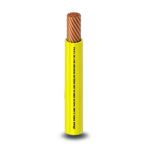 كابل نحاسي THHN/THWN معزول بمركب PVC 105°C قطر 15.1 مم 600 فولت طول 500 قدم أصفر | شركة الفنار