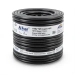 كابل نحاسي THHN/THWN معزول PVC 105 درجة مئوية قطر 11.9 مم 600 فولت طول 500 قدم أسود | شركة الفنار