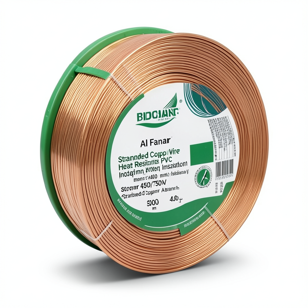 لفة سلك كهرباء مجدول نحاس عزل PVC مقاوم للحرارة، مقاس 400 mm2، 450/750 V | شركة الفنار