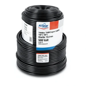 كابل THHN/THWN من النحاس معزول PVC 105 درجة مئوية قطر 10.0 مم 600 فولت 500 قدم أسود | شركة الفنار