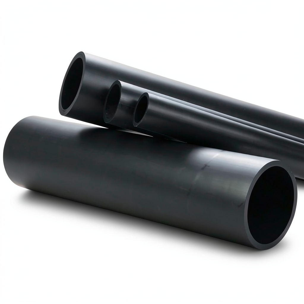 HDPE Pipe 10 Bar Working Pressure PE 80, 180 mm OD, SDR 33, Black