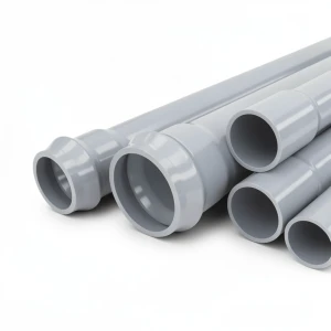 انابيب UPVC ضغط 10 بار قطر خارجي 355 مم سمك 13.6 مم لون رمادي