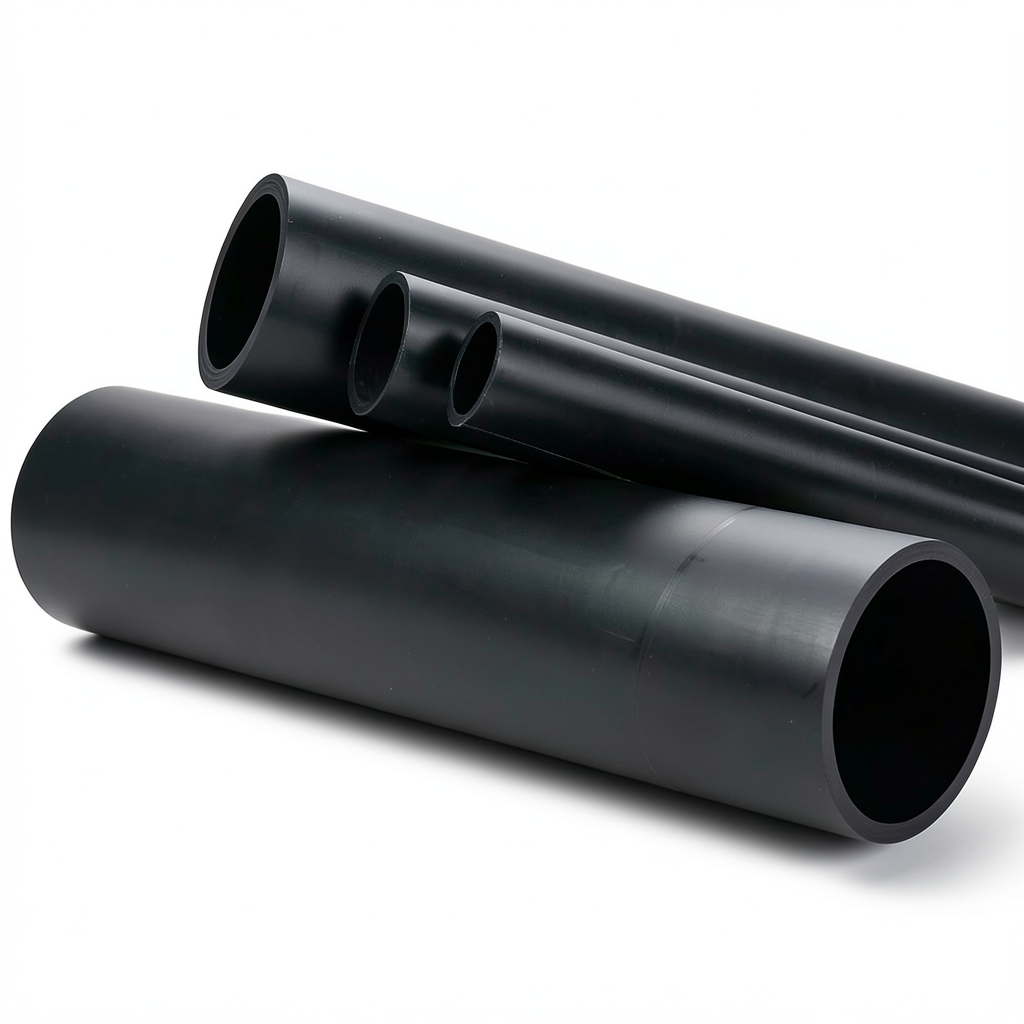 مواسير HDPE ضغط 4 بار PE 100 قطر خارجي 225 مم سمك 5.5 مم لون اسود
