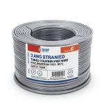 3 AWG Stranded Tinned Copper Wire PVC Insulation 105°C Gray 600V 500ft | Asharqiyah Cables Company for Industry