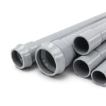 انابيب UPVC ضغط 10 بار قطر خارجي 250 مم سمك 9.6 مم لون رمادي
