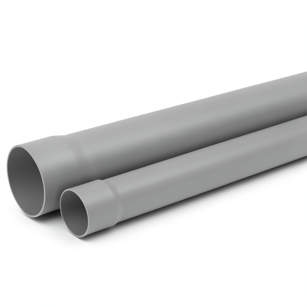 UPVC Pipe Class 2 PN 4 Bar Size 225 mm Thickness 5.1 mm Gray Color