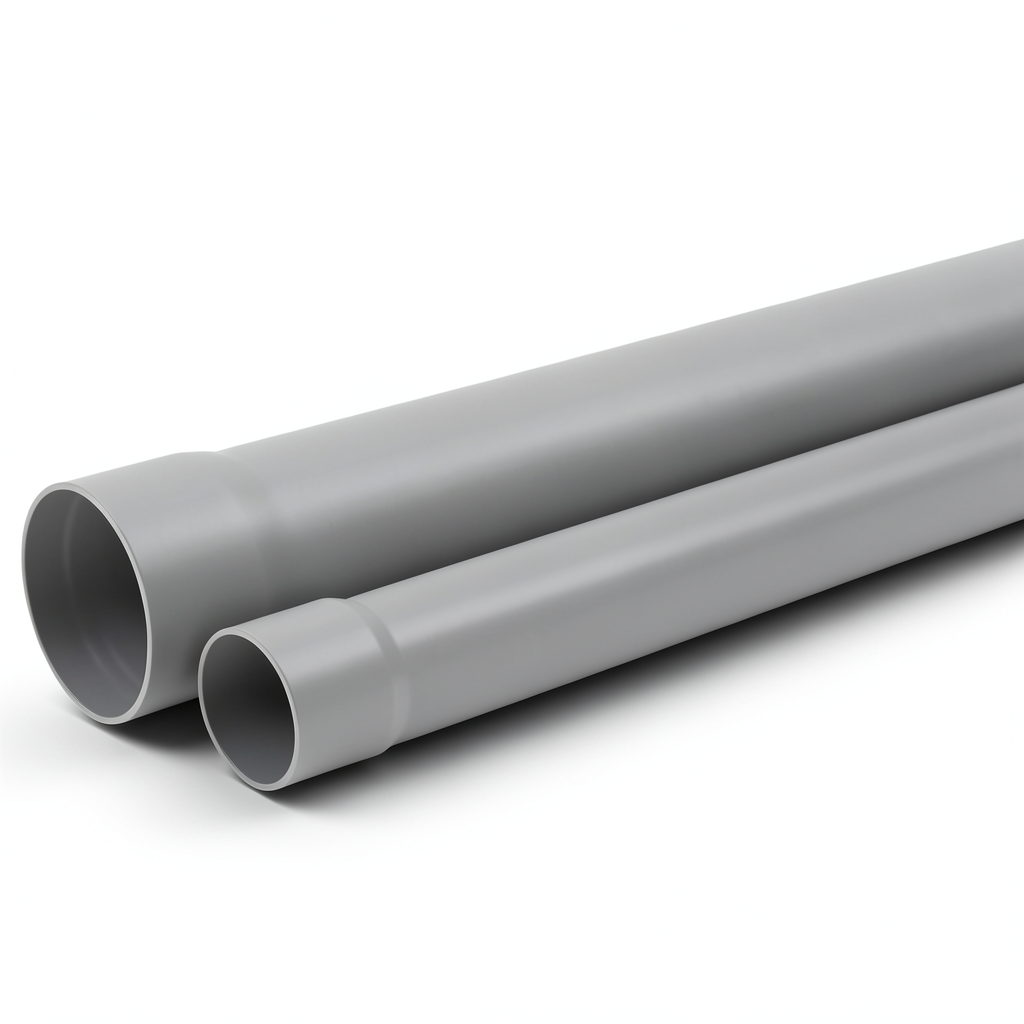 UPVC Plastic Pipe Class 3 PN 6 Bar Size 110 mm Thickness 3.8 mm Gray