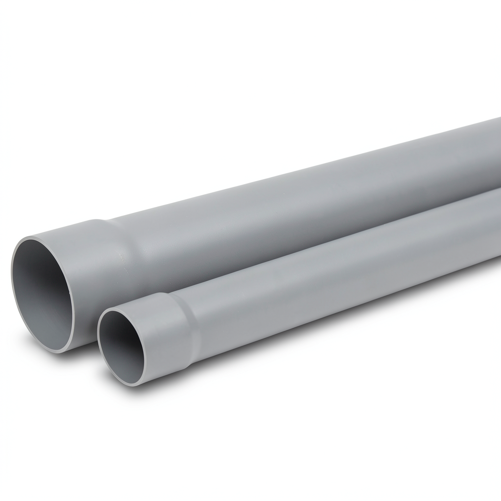 UPVC Pipe Class 3 PN 6 Bar Size 140 mm Thickness 4.6 mm Gray