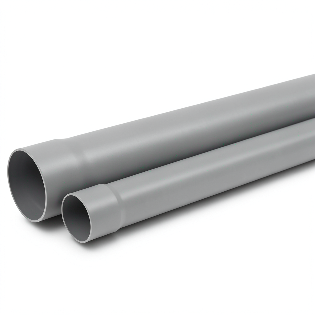 UPVC Pipe Class 3 PN 6 Bar Size 225 mm Thickness 7.5 mm Grey Color