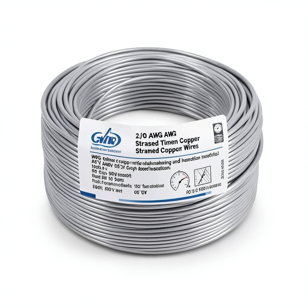 سلك نحاس مجدول 2/0 AWG مطلي بالقصدير عزل PVC 105°C رمادى 600 فولت 500 قدم | شركة كابلات الشرقية للصناعة