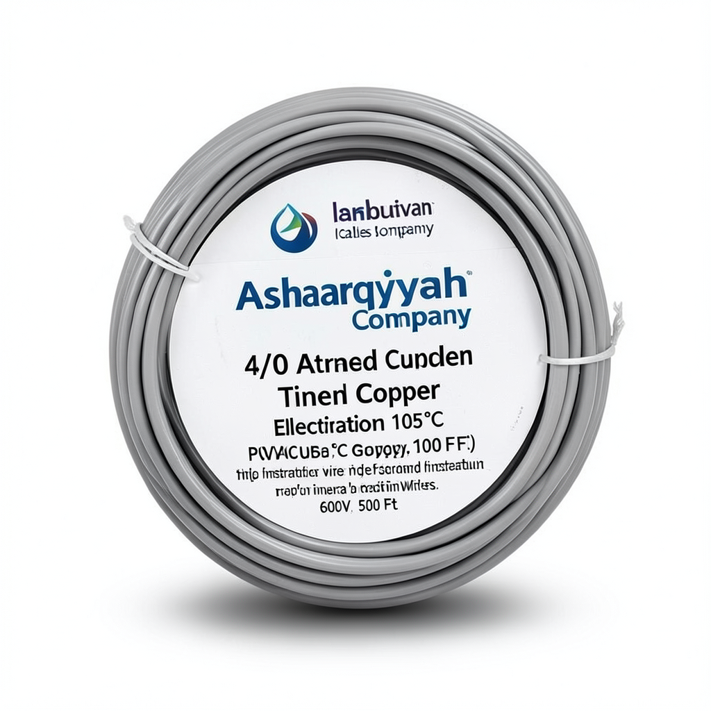 لفة سلك نحاس مجدول 4/0 AWG مطلي بالقصدير، عزل PVC 105°C، رمادى، 600 فولت، طول 500 قدم | شركة كابلات الشرقية للصناعة
