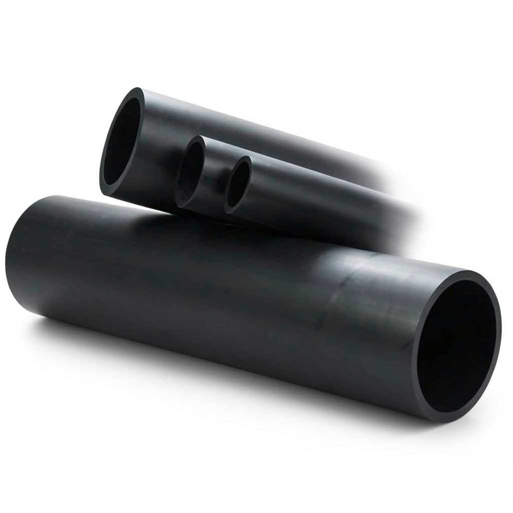مواسير HDPE ضغط 4 بار PE 100 قطر خارجي 800 مم سماكة 19.6 مم لون اسود